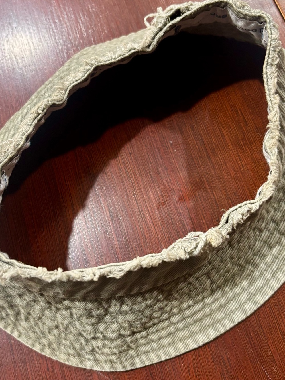 Frayed Tan Bucket Hat Visor-funky!